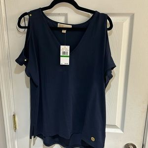Michael Kors Midnight Blue “bare shoulders” top - tags still attached